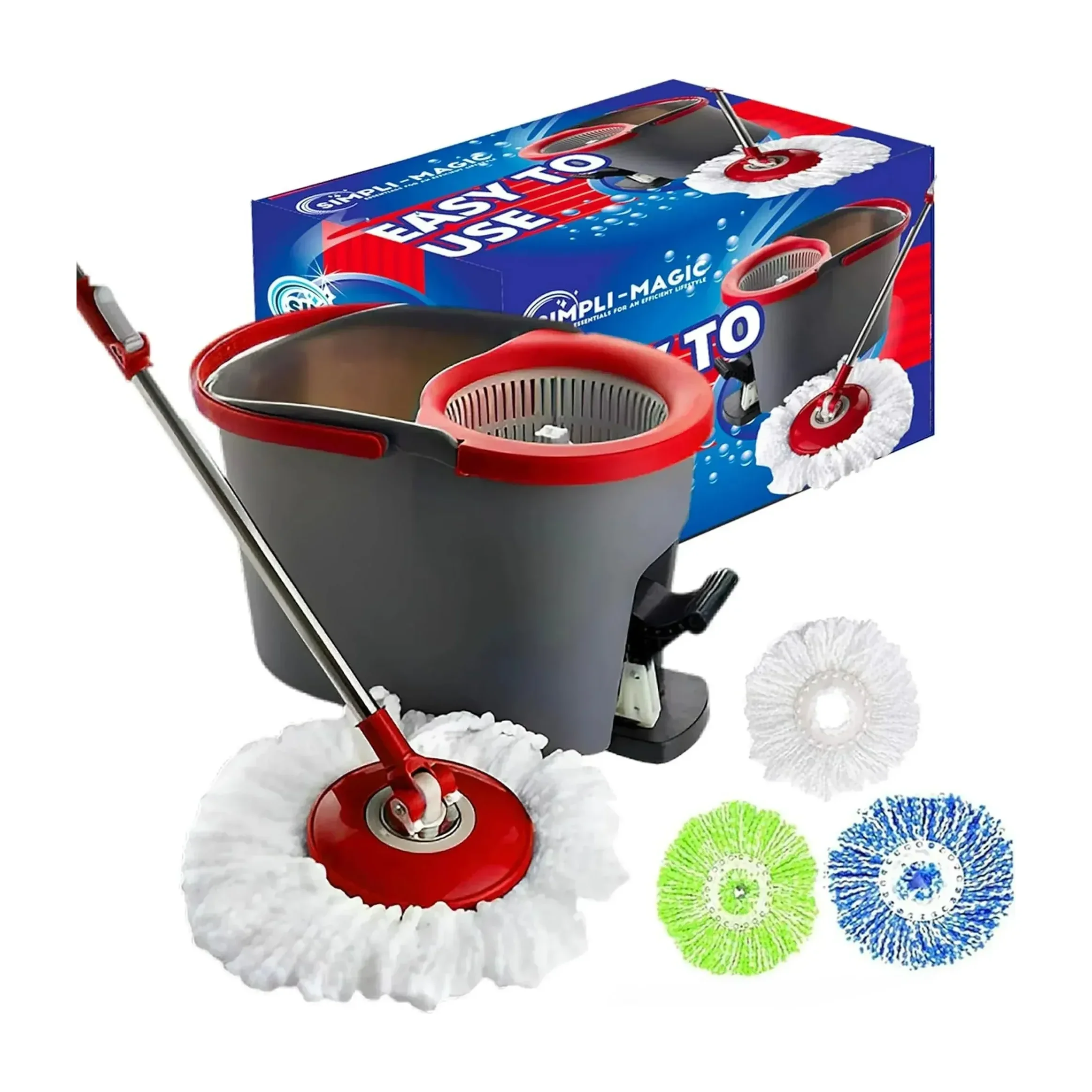 Simpli Spin Mop with Foot Pedal and 3 Refill Heads