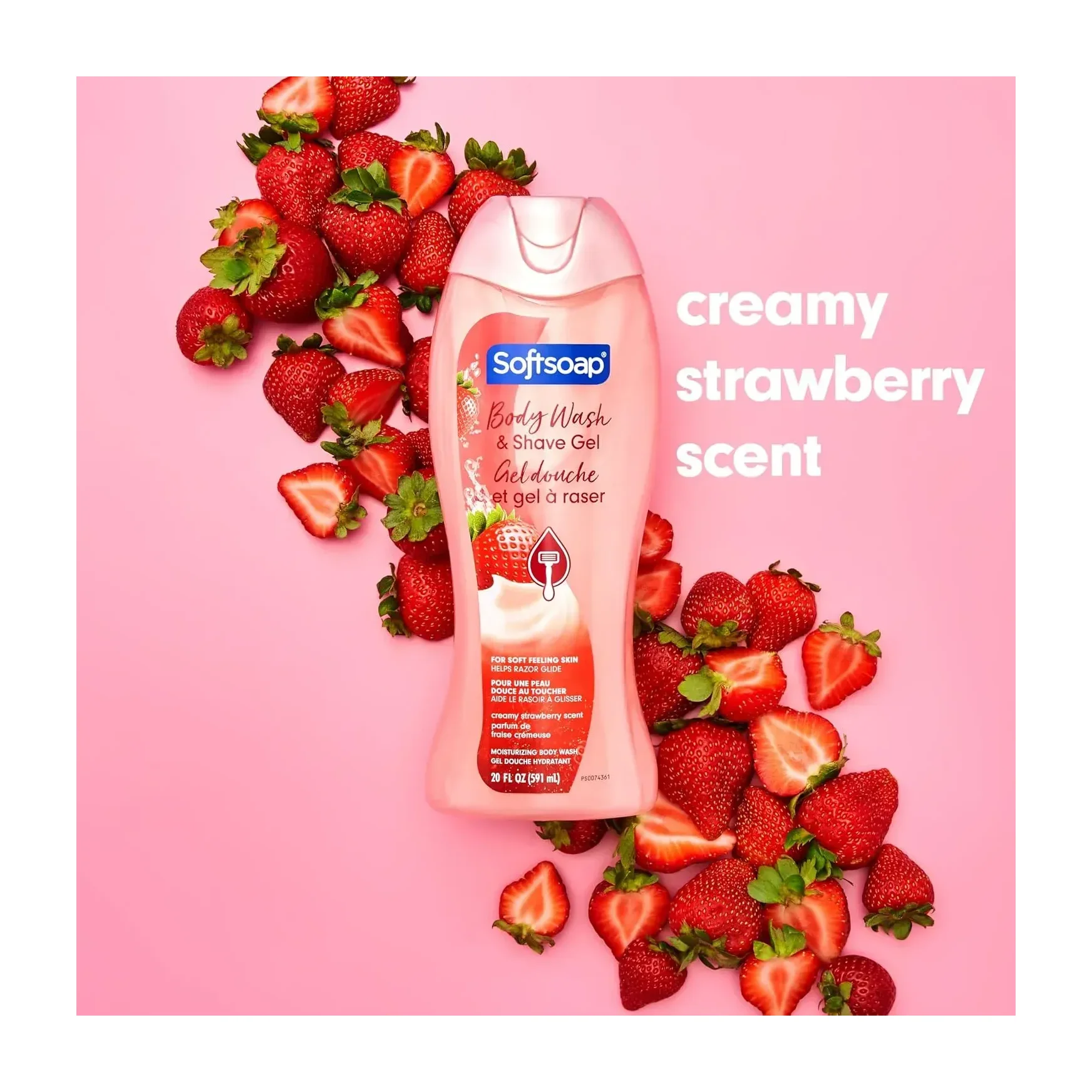 Shave Gel and Body Wash - SoftSoap Shave Gel and Body Wash 2 in 1 Strawberry