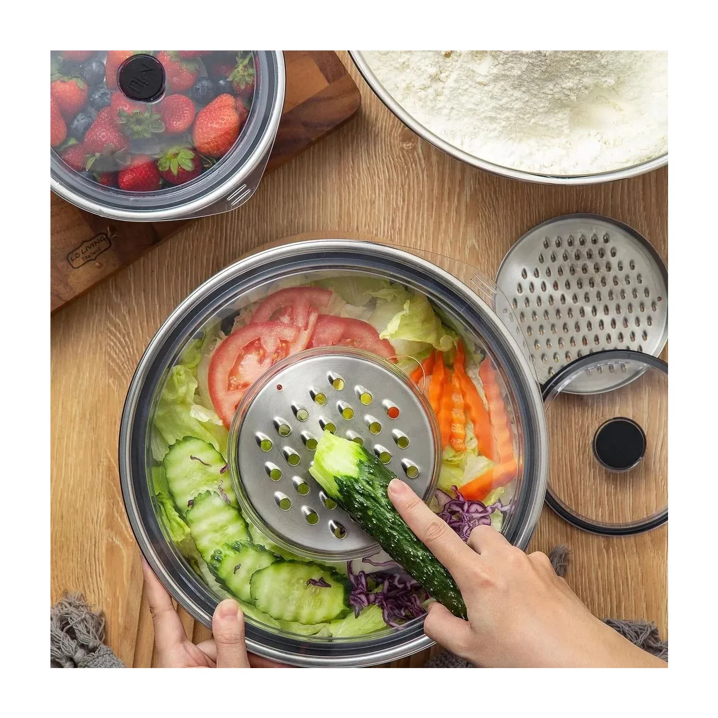 Mixing Bowls in Kenya - MIU Stainless Steel with Graters, 4-Piece
