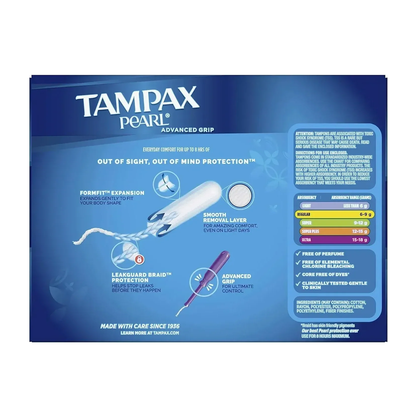 Tampons in Kenya - Tampax Pearl Regular, 96 Count