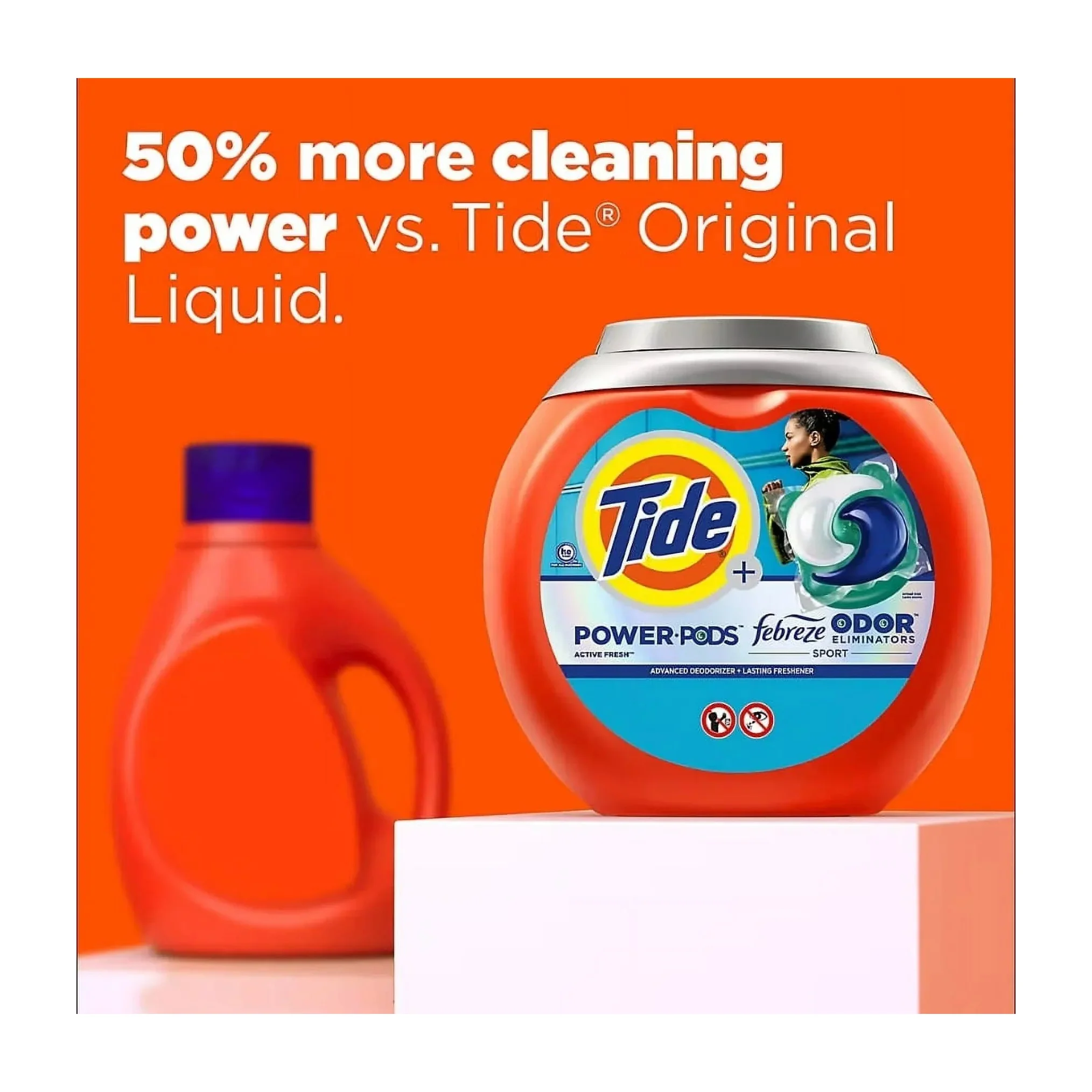 Tide PODS with Febreze Sport Odor Eliminator 72 count.