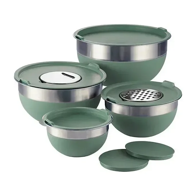 Tramontina 10 Pc Covered Stainless Steel Mixing Bowl Set