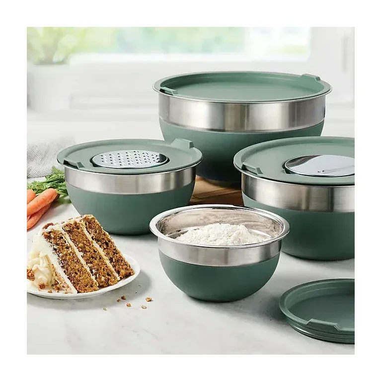 Tramontina 10 Pc Covered Stainless Steel Mixing Bowl Set
