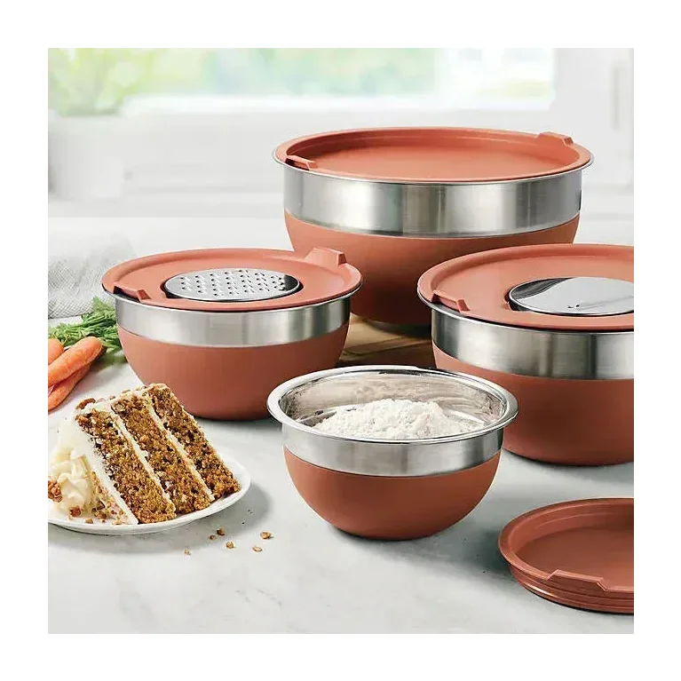 Tramontina 10 Pc Covered Stainless Steel Mixing Bowl Set