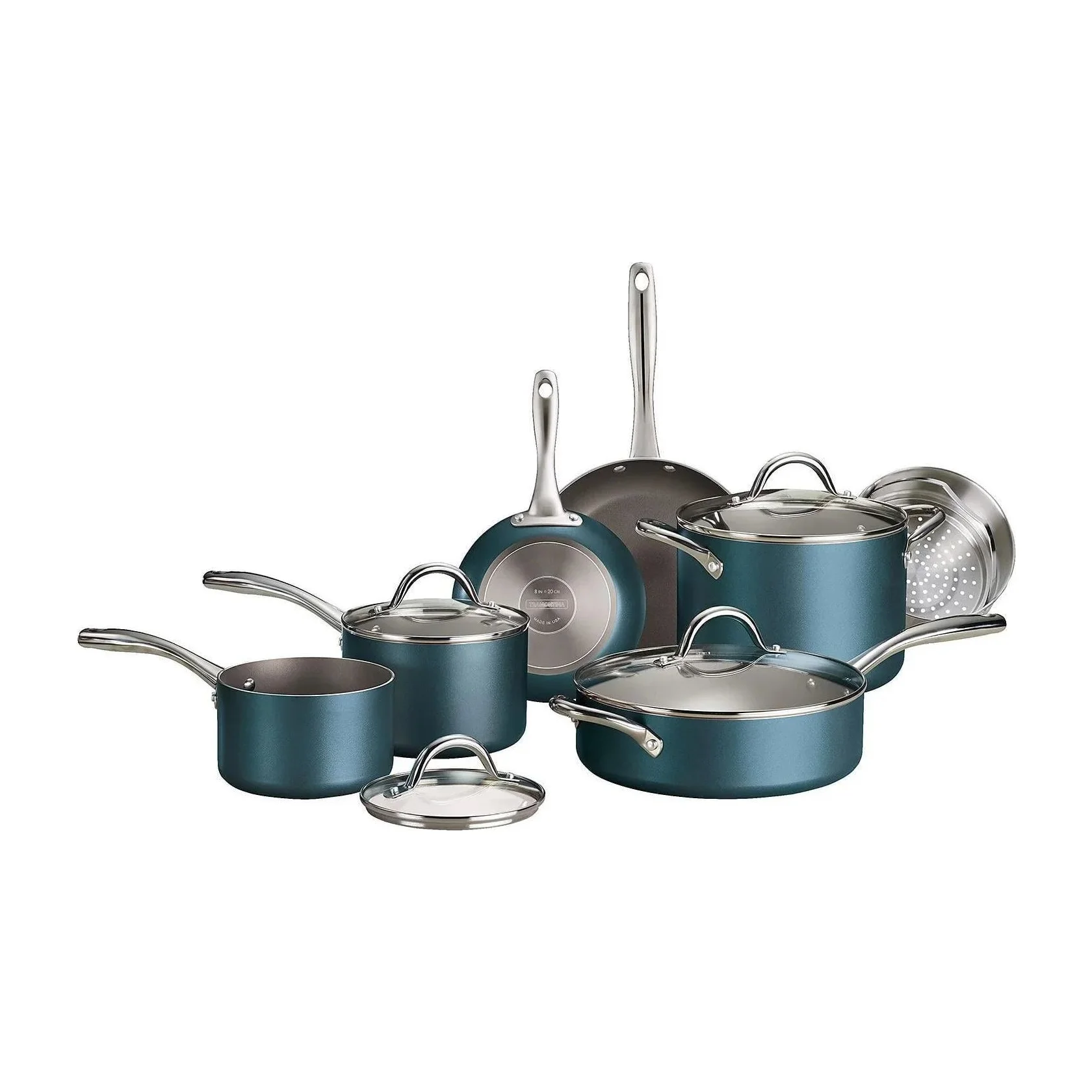 Tramontina 11-Piece Nonstick Cookware Set, Blue