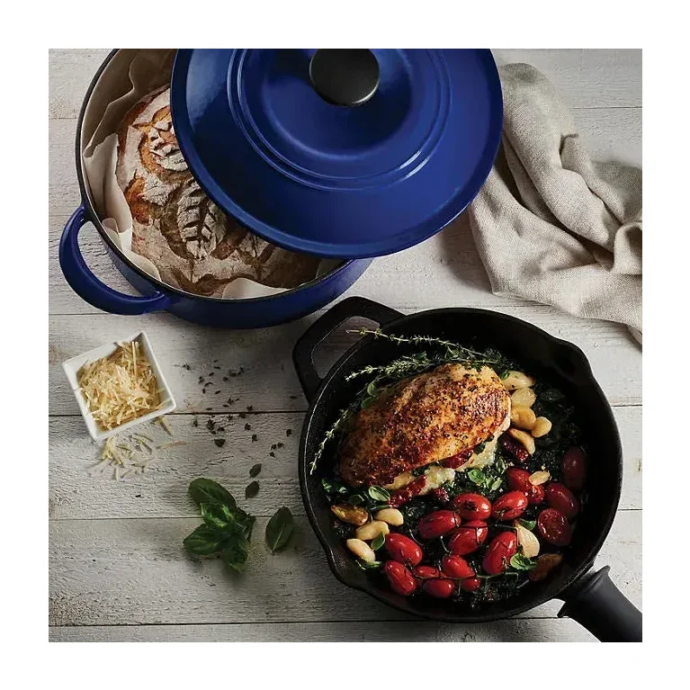 Tramontina 3-Piece Cast Iron Cookware Set, Blue