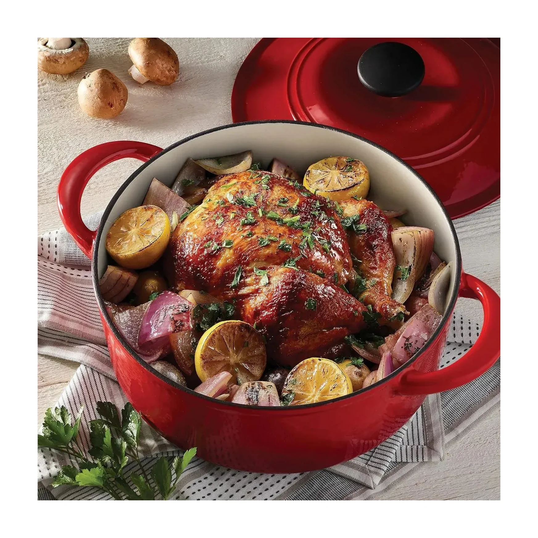 Tramontina 3-Piece Cast Iron Cookware Set, Red