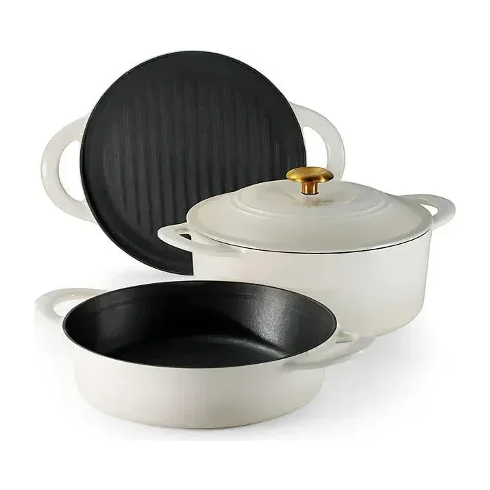 Tramontina 4-Piece Stackable Enamel Cast Iron Cookware Set