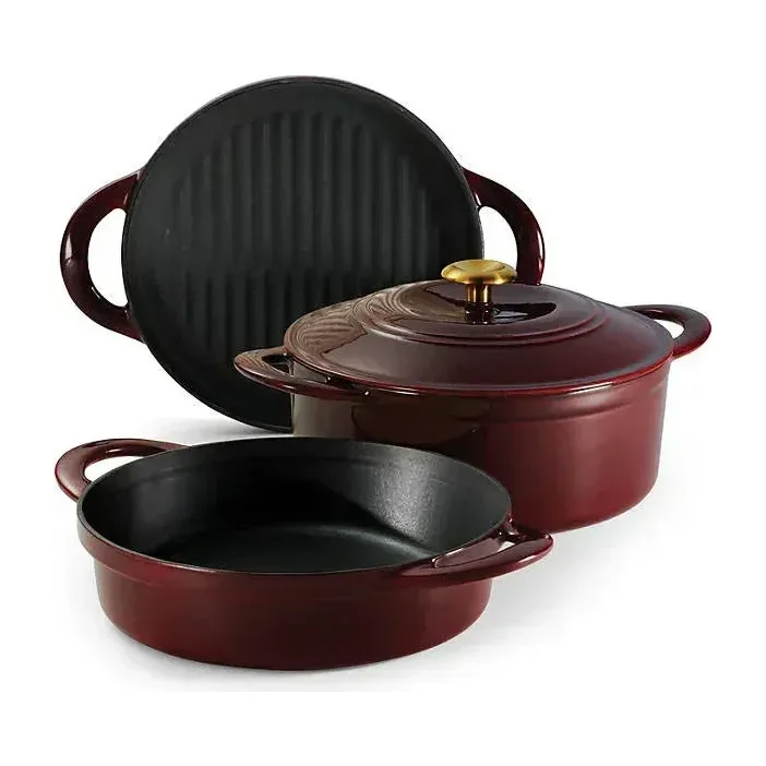 Tramontina 4-Piece Stackable Enamel Cast Iron Cookware Set