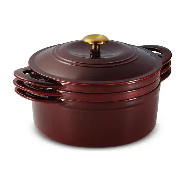 Tramontina 4-Piece Stackable Enamel Cast Iron Cookware Set