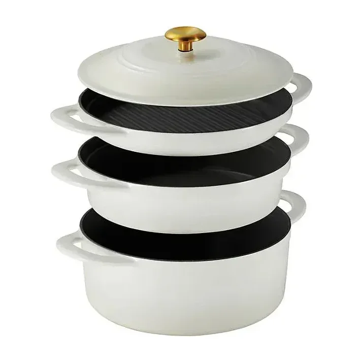 Tramontina 4-Piece Stackable Enamel Cast Iron Cookware Set