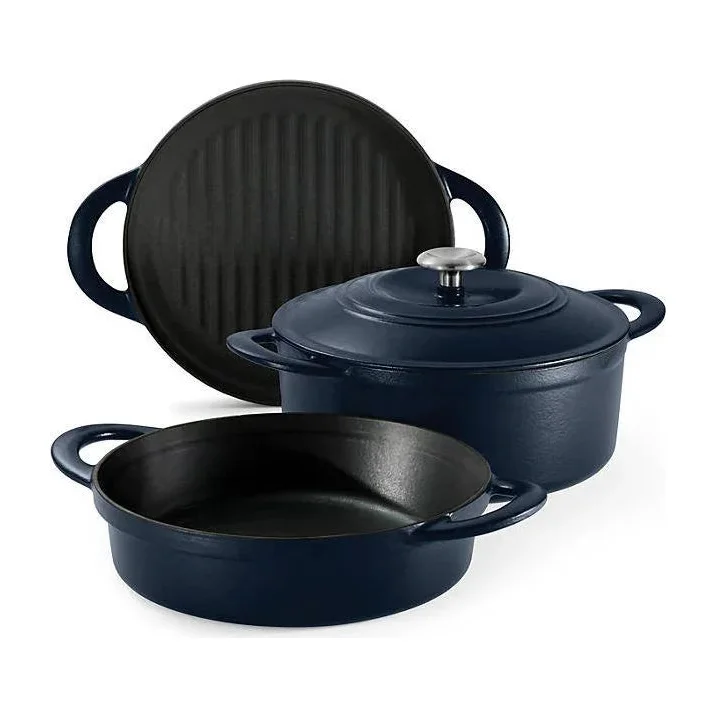 Tramontina 4-Piece Stackable Enamel Cast Iron Cookware Set