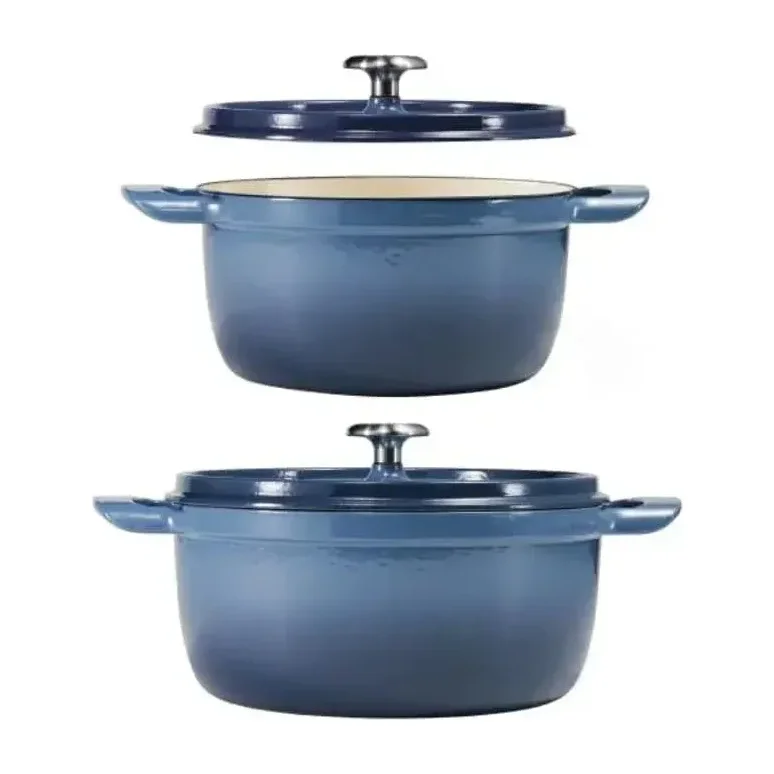 Tramontina 4 and 6 Quart Cast Iron Dutch Oven Set, White