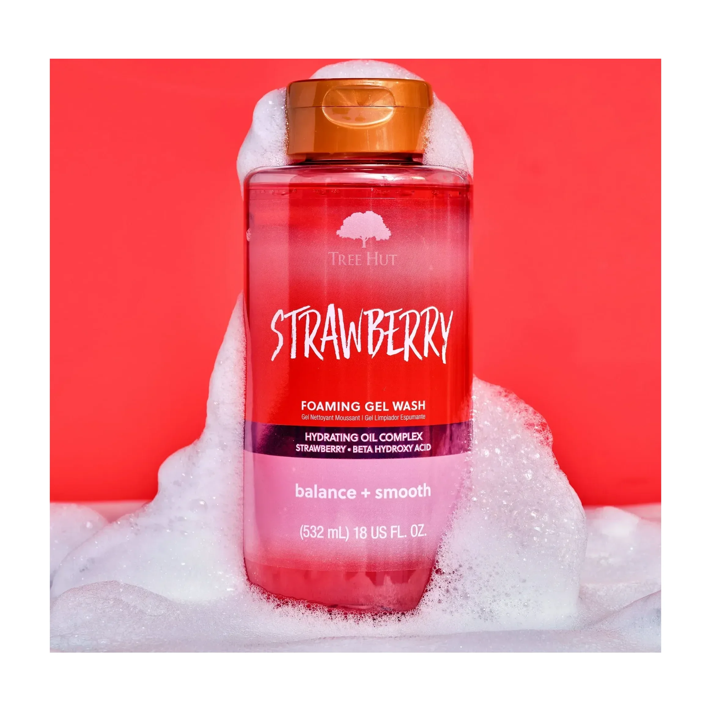 Tree Hut Strawberry Foaming Gel Body Wash (2 pack)