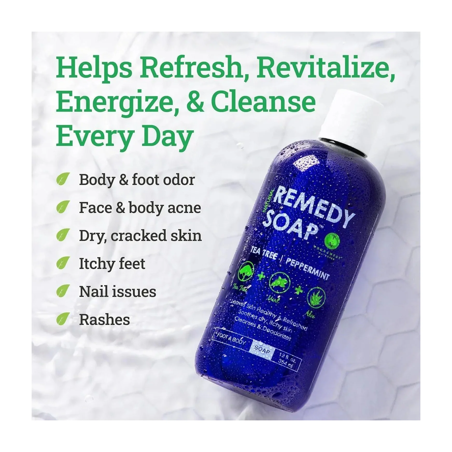 Truremedy Naturals Tea Tree Oil Body Wash, Peppermint (Organic)