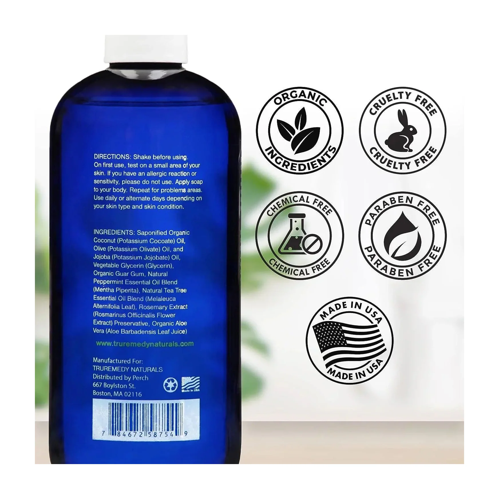 Truremedy Naturals Tea Tree Oil Body Wash, Peppermint (Organic)