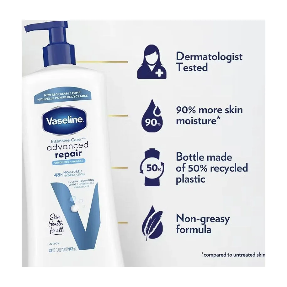 Vaseline Intensive Care Advanced Repair Unscented Body Lotion