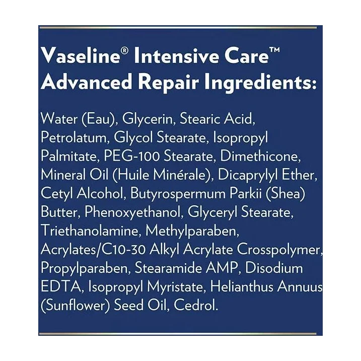 Vaseline Intensive Care Advanced Repair Unscented Body Lotion