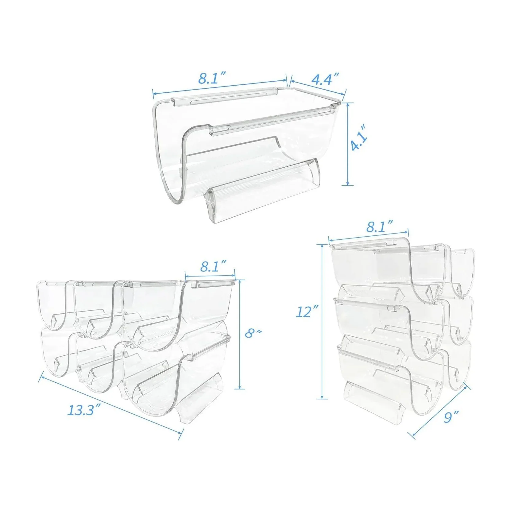 3 Tier Wine Rack and Water Bottle Organizer Storage Rack