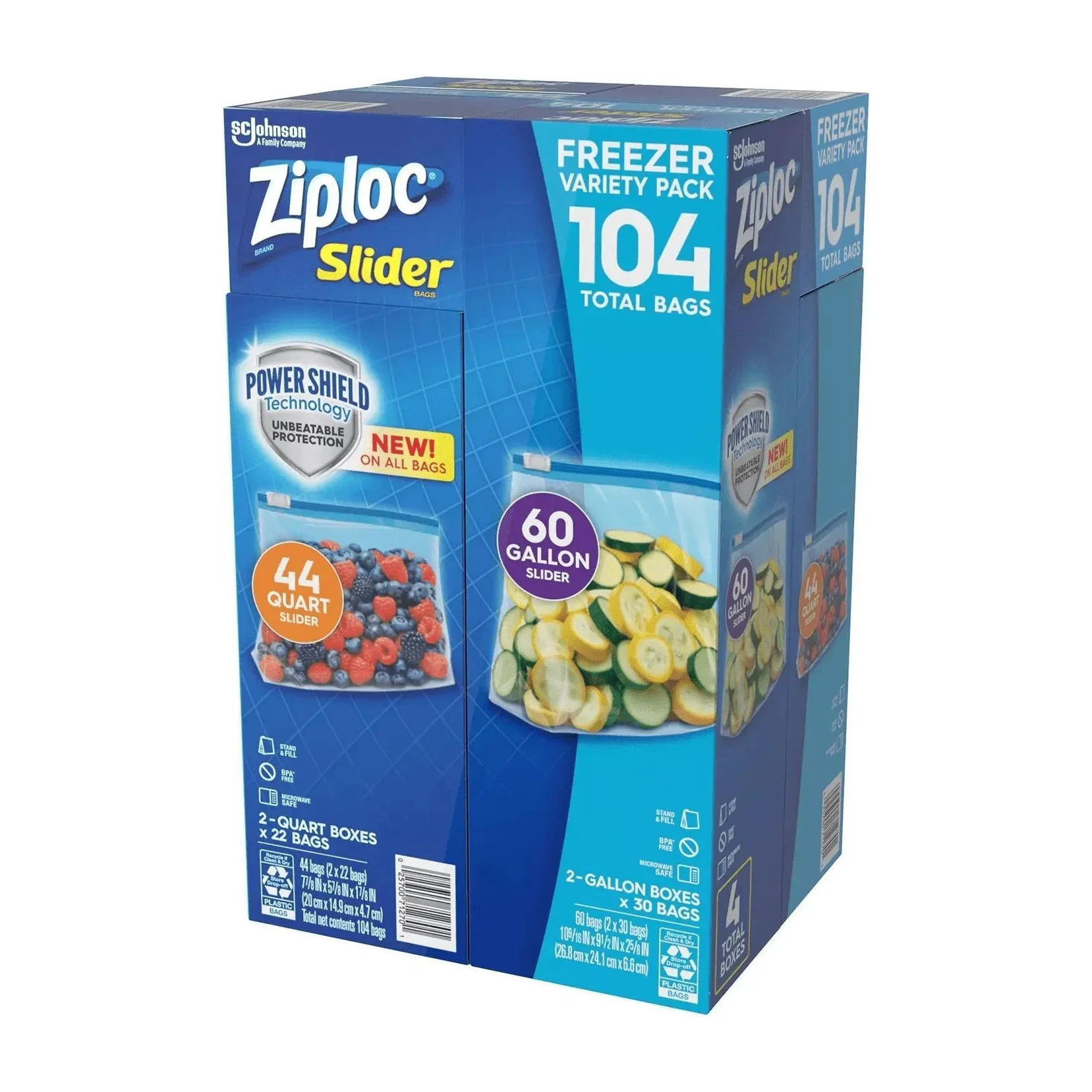 Freezer Bags in Kenya - Ziploc Slider Gallon and Quart, 104 Count