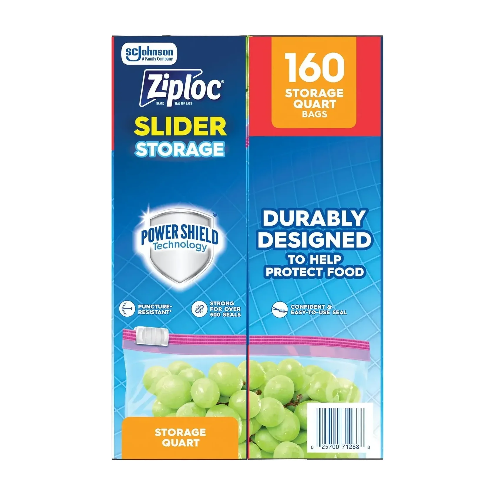 Ziploc Slider Quart Storage Bags, 160 Count