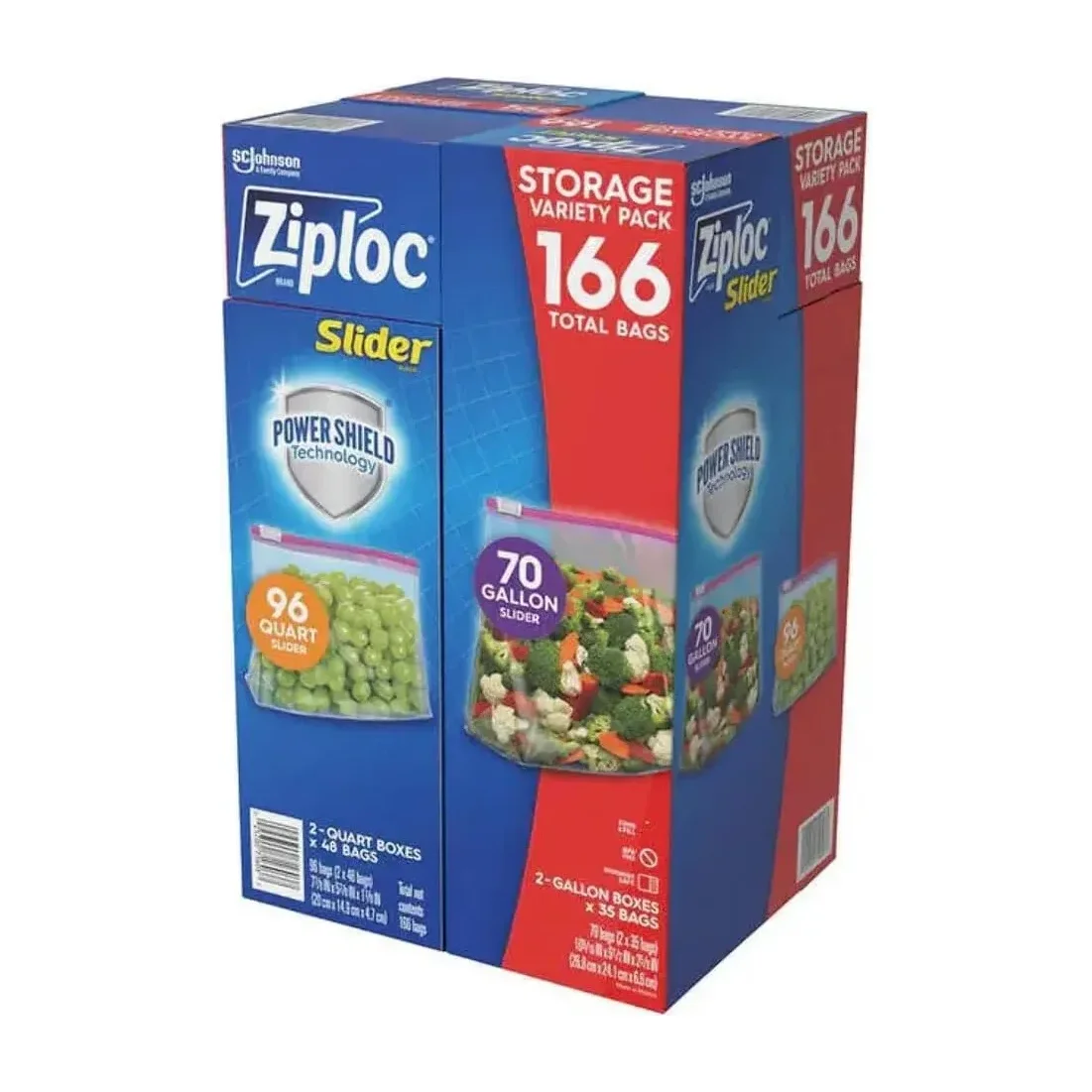 Ziploc Slider Storage Bags, 166 Count Variety Pack